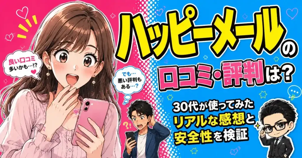 ハッピーメールの口コミ・評判は？30代が使ってみたリアルな感想と安全性を検証