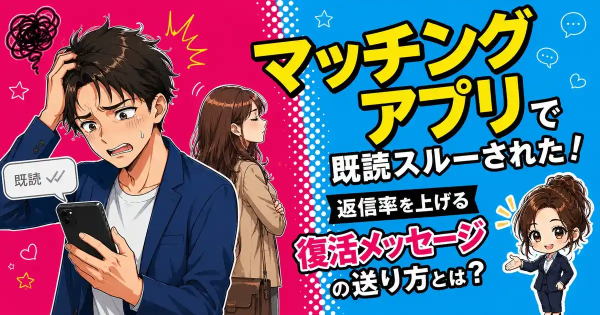 マッチングアプリで既読スルーされた！返信率を上げる復活メッセージの送り方とは？